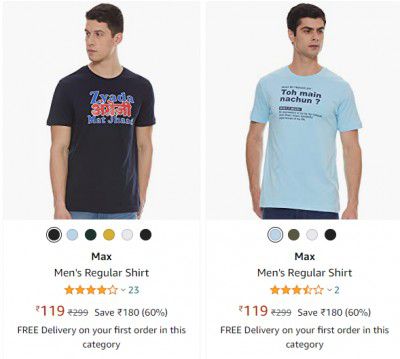 Max Men's Regular Shirt Staring @ ₹119