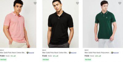 Flipkart: Max Polo T-shirts For Mens | Starts At Rs.349