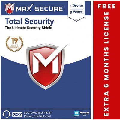 Max Secure Total Security Platinum Ransomware Protection for Windows - 1PC, 3 Years + Extra 6 months Subscription Free