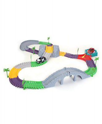 Max Trax Medieval Town Track Set with Motorised Car, Multi Color (240 Pieces)
