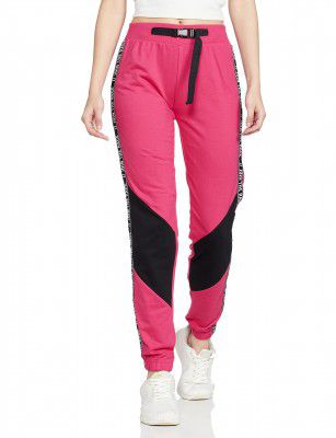 Max Women Colourblocked Full-Length Elasticated Sports Joggers