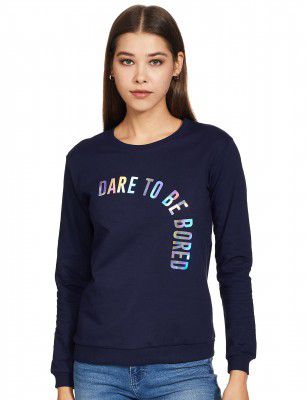 Max Women Cotton Printed Round Neck Sweatshirt
