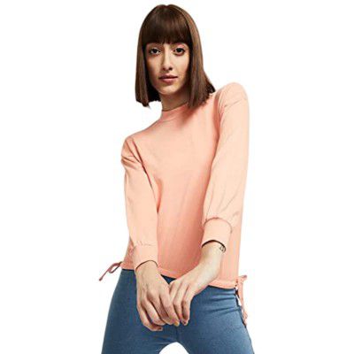 Max Women's Solid Round Neck SweaRegular Fit Tshirt