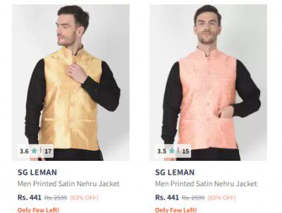 Maxence Nehru Clothing men printed jacket upto 85% off