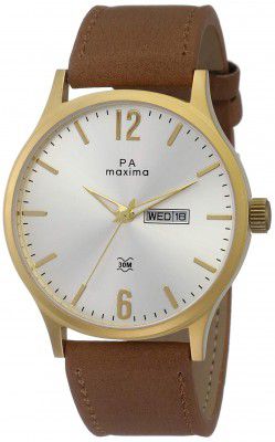 Maxima Analog Champagne Dial Mens Watch - 54232LMGY