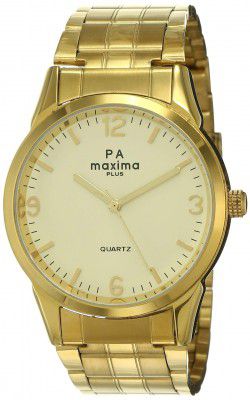 Maxima Analog Champagne Dial Mens Watch-PA501MGC-C