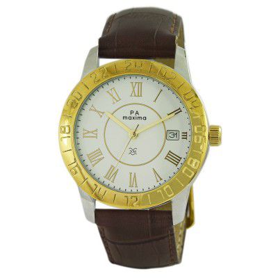 Maxima Analog White Dial Mens Watch-24164LMGT