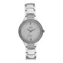 Maxima Brass Analog White Dial Women's Watch-O-56960Bmli, Band Color-Silver...