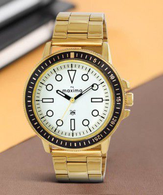 MAXIMA Formal Gold Analog Watch - For Men O-68662CMGY