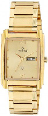 Maxima Formal-Gold Day-Date Gold Dial Men -06995CMGY
