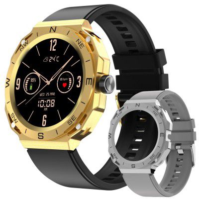 Maxima Raptor 1.39" HD Round Smart Watch with Premium Dual Metallic Case & Inbuilt Compass, Bluetooth Calling Smart Watch