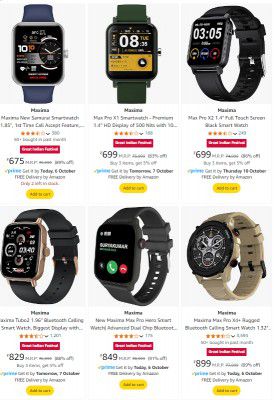 Maxima Smartwatch Upto 92% Off | Starts @ Rs 799