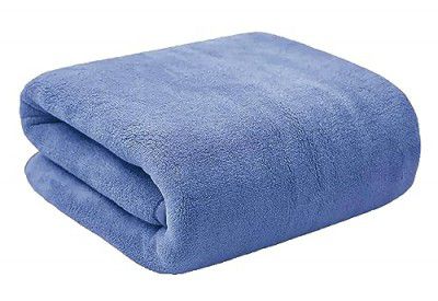 MAXOSHINE Microfiber Towels for Bath-Soft Coral Fleece Towel with Hook Quick Dry Super Absorbent-Bath Towel for Men and Women-70 x 140 cm (Blue, Pack of 1)