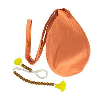 MAYAPURI Bhagwa Gomukhi Japa Cotton Bag with Sakshi Mala