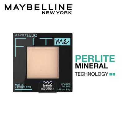 Maybelline New York Powder Foundation, Pressed Powder Compact, Mattifies Skin, Incl. Mirror and Applicator, Fit Me, 222 True Beige, 9g