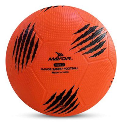 Mayor Sammy Football Indoor and Outdoor Football PVC Football Kids Football for Age Group Below 9 Years - Size: 3 (Pack of 1, Orange)