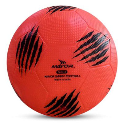 Mayor Sammy Indoor and Outdoor Rubber Football Kids Football for Age Group Under 9 Years - Size: 3 (Pack of 1, Red)