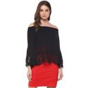 mayra Women's Black Color Long Sleeve Lace Top...