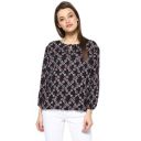 mayra Women's Crepe Black Color 3/4 Sleeve Top...