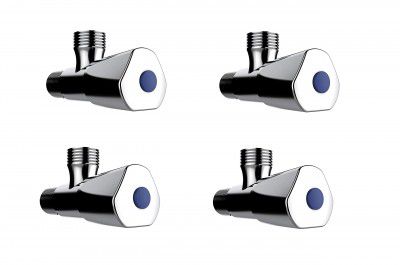MAYUR ÖCICH SLEEK-1, Brass Angle Valve (HEAVY DUTY) High Flow with Wall Flange (Set of 2) for Health Faucet, Geyser, Basin Mixer Tap, Kitchen Sink Tap (CHROME FINISH)