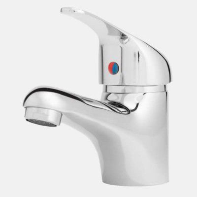 MAYUR ÖCICH TRENDY-1111, Single Lever Basin Mixer Tap (Heavy Duty) with 450mm Braided Connection Pipe (Chrome Finish) for Hot & Cold Water (Table Mounted) Bathroom Tap