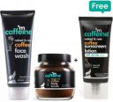 mCaffeine Free Sunscreen Lotion with Tan Removal Coffee Body Scrub & Dirt Removal Coffee Face Wash (3 Items in the set)...