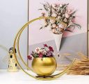 MD Handicrafts Metal Geometric Design Vase with Gold Finish - Table Decorative Moon Shape Flower Pot (Size 24 x 24cm) Pack of 4...