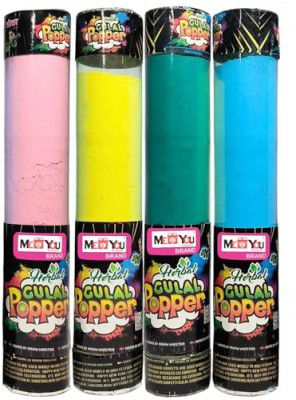 ME & YOU Natural & Organic, Skin-Friendly Herbal Gulal| Holi Gulal Popper |Eco-Friendly Non-Toxic Assorted Holi Colour Powder (Pack of 4 Herbal Gulal) | Gulal Powder for Holi Festive
