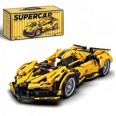 Mechanical Super Car Building Blocks Set (422 PCS) | Openable Doors, Rubber Wheels |