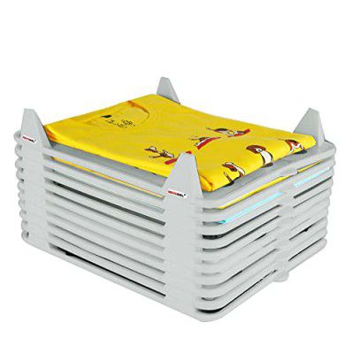 mechdel Plastic Cloth Rectangular Tray Wardrobe Organizer Cabinet Folding Board (Closet Tray- (Premium Big -5Pcs Set), Grey)