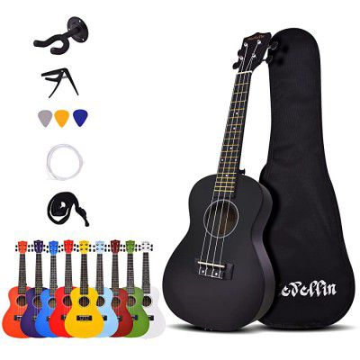 Medellin Concert 23 Arambol Green Travel Ukulele With Travel Padded bag (BLACK)