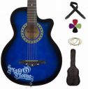 Medellin MED-BLU-C Acoustic Guitar Linden Wood Rosewood Right Hand Orientation  (Blue)...