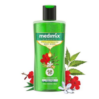 Medimix Ayurvedic Bodywash 18 Herbs & Natural Oils For Healthy & Refreshed Skin | Paraben-free & Sulphate-free 250ml+50ml Extra