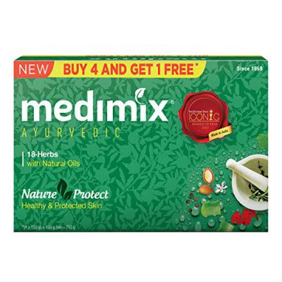 Medimix Ayurvedic Classic 18 Herbs Soap, 150g (Buy 4 Get 1 Free) Total 750g