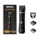 MEDITIVE 2-in-1 Men’s Grooming Trimmer with Two Ceramic Blades, White Blade for Beard & Black Blade for Body, IP67 Waterproof, Long Battery Life,2 Adjustable Combs (3-6mm, 9-12mm)...