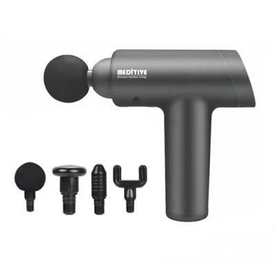 MEDITIVE Gun Massager – 6 Speed Levels, Type-C Charging, 4 Massage Heads, Quiet Operation, Good Battery Life – Perfect for Deep Tissue Muscle Relief