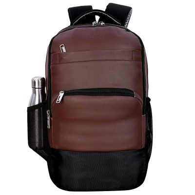 Goldstar Anti Theft Faux Leather Laptop Backpack (Brown) 30 L