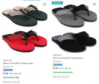 Mediwalk Slippers & Flip Flops Minimum 70% Off