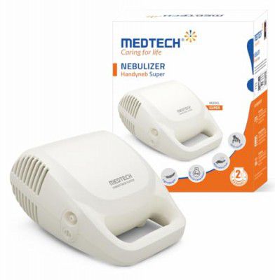 MEDTECH Handyneb Super Ultra Compact and Low Noise Compressor Nebulizer Machine with Complete Mask Kit for Adult and Child (White)