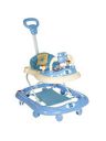 Mee Mee 360° Baby Activity Walker | 3 Level Adjustable Height, Foot Mat, Musical Detachable Toy Bar | Parental Push Handle, Anti-Rollover Folding Walker for Boys, Girls, Kids | 6-18 Months 15kg (Blue)...