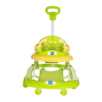 Mee Mee 360° Baby Activity Walker | 3 Level Adjustable Height | Parental Push Handle | 6-18 Months 15kg-Green