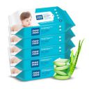 Mee Mee Baby Gentle soft Moisturing Wet Wipes with Aloe Vera extracts (unscented) without lid |72 pcs| Pack of 5...