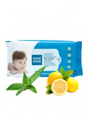 Mee Mee Baby Gentle Wet Wipes with Lemon extracts |72 pcs| Pack of 1