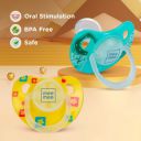 Mee Mee Baby Silicone Pacifier | Orthodontic Nipple for Oral Stimulation | Unique Shape to Support Psychological Breathing | Soother for Babies | Easy to Clean | 0-18 Months (Yellow/Green) Pack of 1...