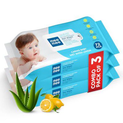 Mee Mee Soft Gentle Baby Wet Wipes (72 Wipes) Pack of 3| Wipes Combo for Babies
