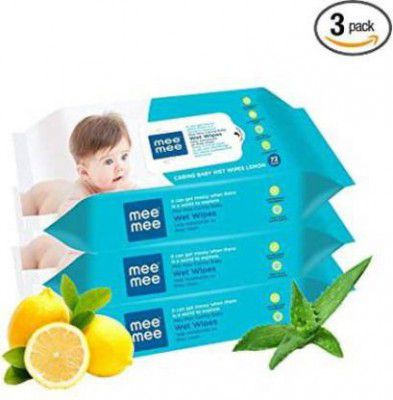 MeeMee Anti Bacterial Caring Baby Wet Wipes with Lemon Fragrance (360 Wipes)