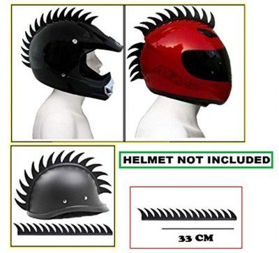 Meenu Arts Cuttable Helmet Mohawk Helmet Spikes for All Motorcycles Dirt Bike & Normal Helmets (Black) b-43