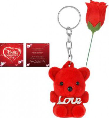 Meepo Artificial Flower, Greeting Card, Keychain Gift Set