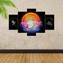 MEERA CRAFTS 3D Sai Baba Canvas Painting for Living Room, Bedroom & Office- Set Of 5 (75 * 43c.m 17 * 30inch)...
