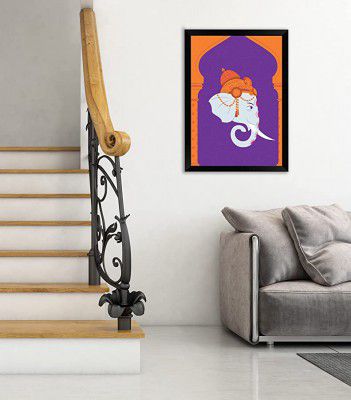 MEERA originals ,Ganesha , (1 Units) ) Framed Art PREMIUM COTTON CANVAS  